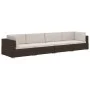 4-teilige Gartensofagarnitur und braune synthetische Rattankissen von vidaXL, Gartensets - Ref: Foro24-47269, Preis: 342,89 €...