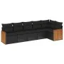 6-piece garden sofa set and black synthetic rattan cushions by , Garden sets - Ref: Foro24-3260067, Price: 400,56 €, Discount: %