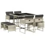Garten-Essgruppe 9-teilig mit hellgrauen synthetischen Rattankissen von , Gartensets - Ref: Foro24-3211319, Preis: 412,08 €, ...