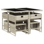Garten-Essgruppe 9-teilig mit hellgrauen synthetischen Rattankissen von , Gartensets - Ref: Foro24-3211319, Preis: 337,72 €, ...