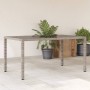 Gartentisch Glasoberfläche PE Rattan grau 150x90x75 cm von , Gartentische - Ref: Foro24-365532, Preis: 147,47 €, Rabatt: %