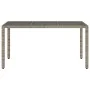 Gartentisch Glasoberfläche PE Rattan grau 150x90x75 cm von , Gartentische - Ref: Foro24-365532, Preis: 162,96 €, Rabatt: %