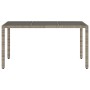 Gartentisch Glasoberfläche PE Rattan grau 150x90x75 cm von , Gartentische - Ref: Foro24-365532, Preis: 147,47 €, Rabatt: %