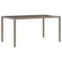 Gartentisch Glasoberfläche PE Rattan grau 150x90x75 cm von , Gartentische - Ref: Foro24-365532, Preis: 162,96 €, Rabatt: %
