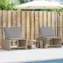 Tumbonas con mesita 2 unidades ratán sintético beige de , Tumbonas - Ref: Foro24-368425, Precio: 182,96 €, Descuento: %