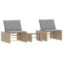 Tumbonas con mesita 2 unidades ratán sintético beige de , Tumbonas - Ref: Foro24-368425, Precio: 182,96 €, Descuento: %