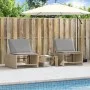 Tumbonas con mesita 2 unidades ratán sintético beige de , Tumbonas - Ref: Foro24-368425, Precio: 182,96 €, Descuento: %