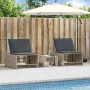 Sun loungers with table 2 units light gray synthetic rattan by , Loungers - Ref: Foro24-368427, Price: 138,55 €, Discount: %