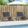 Sun loungers with table 2 units light gray synthetic rattan by , Loungers - Ref: Foro24-368427, Price: 183,59 €, Discount: %