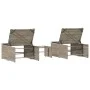 Sun loungers with table 2 units light gray synthetic rattan by , Loungers - Ref: Foro24-368427, Price: 183,59 €, Discount: %