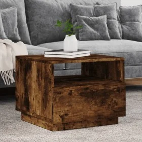 Coffee table with LED lights smoked oak 50x49x40 cm by , Coffee table - Ref: Foro24-839830, Price: 57,44 €, Discount: %