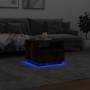 Mesa de centro con luces LED roble ahumado 50x49x40 cm de , Mesas de centro - Ref: Foro24-839830, Precio: 53,36 €, Descuento: %