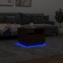 Mesa de centro con luces LED marrón roble 50x49x40 cm de , Mesas de centro - Ref: Foro24-839832, Precio: 68,78 €, Descuento: %