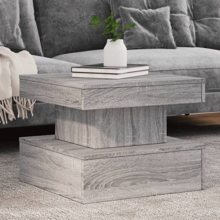 Coffee table with LED lights Sonoma gray 50x50x40 cm by , Coffee table - Ref: Foro24-839845, Price: 78,80 €, Discount: %