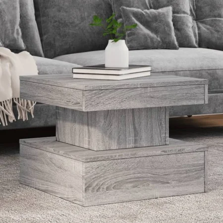 Coffee table with LED lights Sonoma gray 50x50x40 cm by , Coffee table - Ref: Foro24-839845, Price: 77,59 €, Discount: %