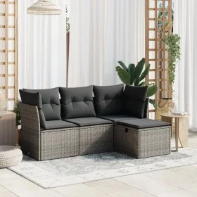 4-teiliges Gartensofa-Set und graue synthetische Rattankissen von , Gartensets - Ref: Foro24-3263116, Preis: 234,67 €, Rabatt: %