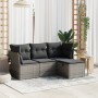 Set de sofás de jardín 4 pzas y cojines ratán sintético gris de , Conjuntos de jardín - Ref: Foro24-3263116, Precio: 231,24 €...