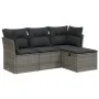 4-piece garden sofa set and gray synthetic rattan cushions by , Garden sets - Ref: Foro24-3263116, Price: 234,67 €, Discount: %