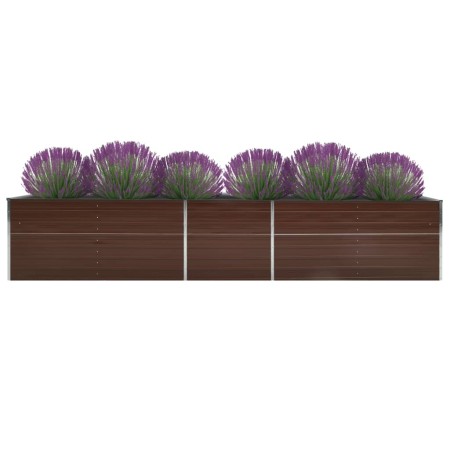 Braunes Blumenbeet aus verzinktem Stahl, 400 x 80 x 45 cm von vidaXL, Töpfe und Pflanzgefäße - Ref: Foro24-47058, Preis: 87,8...
