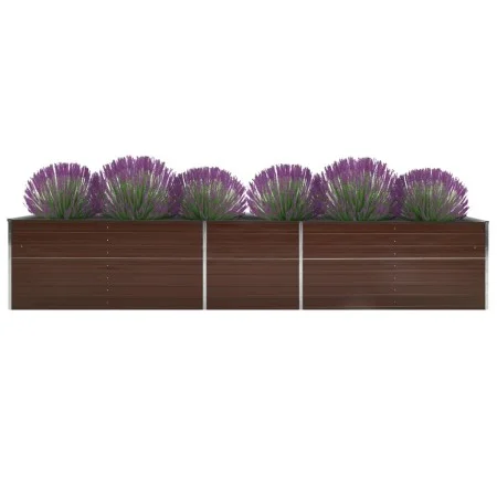 Braunes Blumenbeet aus verzinktem Stahl, 400 x 80 x 45 cm von vidaXL, Töpfe und Pflanzgefäße - Ref: Foro24-47058, Preis: 85,1...