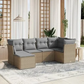 Gartensofa-Set mit beigem Kissenmix, 6-teilig, PE-Rattan von , Gartensets - Ref: Foro24-3263175, Preis: 366,25 €, Rabatt: %