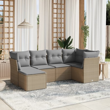 Garden sofa set with beige cushions mix 6 pieces PE rattan by , Garden sets - Ref: Foro24-3263175, Price: 374,42 €, Discount: %