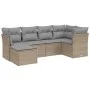 Garden sofa set with beige cushions mix 6 pieces PE rattan by , Garden sets - Ref: Foro24-3263175, Price: 369,32 €, Discount: %