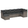 7-piece garden sofa set with gray PE rattan cushions by , Garden sets - Ref: Foro24-3263196, Price: 405,39 €, Discount: %