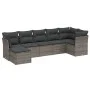 7-teiliges Gartensofa-Set mit grauen PE-Rattan-Kissen von , Gartensets - Ref: Foro24-3263196, Preis: 405,20 €, Rabatt: %