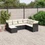 7-teiliges Garten-Essset und schwarze Kissen aus synthetischem Rattan von , Gartensets - Ref: Foro24-3263212, Preis: 416,52 €...