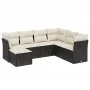 7-teiliges Garten-Essset und schwarze Kissen aus synthetischem Rattan von , Gartensets - Ref: Foro24-3263212, Preis: 416,52 €...