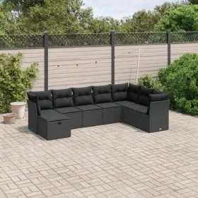 8-piece garden sofa set and black synthetic rattan cushions by , Garden sets - Ref: Foro24-3263271, Price: 508,56 €, Discount: %