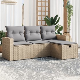 Garden sofa set with beige cushions mix 4 pieces PE rattan by , Garden sets - Ref: Foro24-3263445, Price: 258,59 €, Discount: %