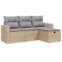 Garden sofa set with beige cushions mix 4 pieces PE rattan by , Garden sets - Ref: Foro24-3263445, Price: 250,31 €, Discount: %