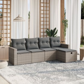 Garden sofa set with cushions 5 pieces gray synthetic rattan by , Garden sets - Ref: Foro24-3263466, Price: 291,30 €, Discoun...