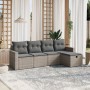 Gartensofa-Set mit Kissen, 5-teilig, graues synthetisches Rattan von , Gartensets - Ref: Foro24-3263466, Preis: 291,30 €, Rab...