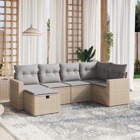 Juego de sofás jardín con cojines beige mezcla 6 pzas ratán PE de , Conjuntos de jardín - Ref: Foro24-3263485, Precio: 386,11...