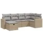 Gartensofa-Set mit beigem Kissenmix, 6-teilig, PE-Rattan von , Gartensets - Ref: Foro24-3263485, Preis: 378,56 €, Rabatt: %