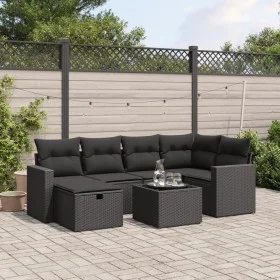 7-piece garden dining set and black synthetic rattan cushions by , Garden sets - Ref: Foro24-3263491, Price: 451,85 €, Discou...