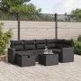 Set de comedor de jardín 7 pzas y cojines ratán sintético negro de , Conjuntos de jardín - Ref: Foro24-3263491, Precio: 452,0...