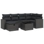 7-teiliges Garten-Essset und schwarze Kissen aus synthetischem Rattan von , Gartensets - Ref: Foro24-3263491, Preis: 434,23 €...