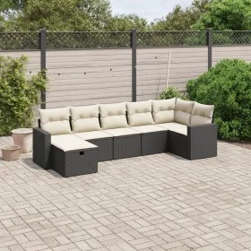 7-piece garden dining set and black synthetic rattan cushions by , Garden sets - Ref: Foro24-3263502, Price: 413,86 €, Discou...