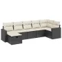 7-teiliges Garten-Essset und schwarze Kissen aus synthetischem Rattan von , Gartensets - Ref: Foro24-3263502, Preis: 416,46 €...
