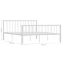 Bettgestell aus weißem Metall, 160 x 200 cm von vidaXL, Betten und Lattenroste - Ref: Foro24-284566, Preis: 102,03 €, Rabatt: %