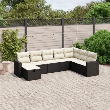 Set de sofás de jardín 8 piezas y cojines ratán sintético negro de , Conjuntos de jardín - Ref: Foro24-3263582, Precio: 456,5...