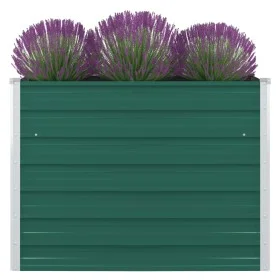 Raised green galvanized steel planter 100x100x77 cm by vidaXL, Pots and planters - Ref: Foro24-47021, Price: 60,56 €, Discoun...
