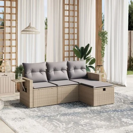 Garden sofa set with beige cushions mix 4 pieces PE rattan by , Garden sets - Ref: Foro24-3263755, Price: 254,56 €, Discount: %