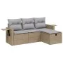 Garden sofa set with beige cushions mix 4 pieces PE rattan by , Garden sets - Ref: Foro24-3263755, Price: 254,56 €, Discount: %