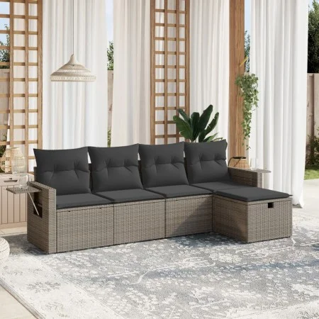 Garden sofa set with cushions 5 pieces gray synthetic rattan by , Garden sets - Ref: Foro24-3263776, Price: 296,28 €, Discoun...