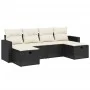 6-teiliges Gartensofa-Set und schwarze synthetische Rattankissen von , Gartensets - Ref: Foro24-3263542, Preis: 338,10 €, Rab...